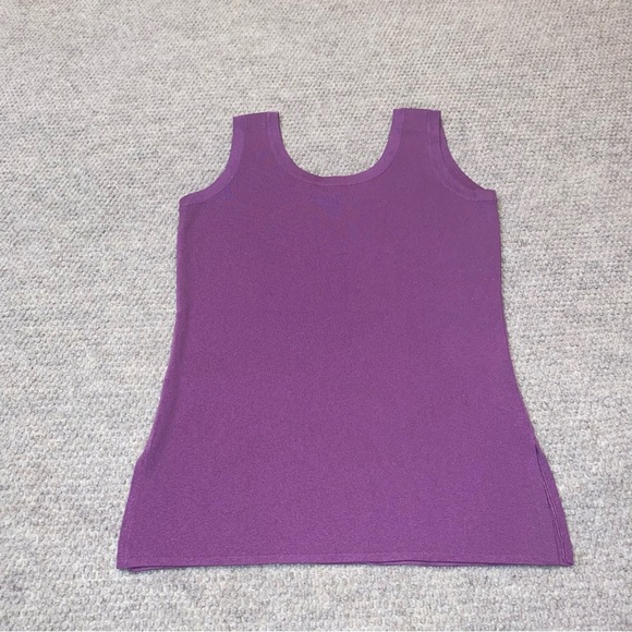 Exclusively Misook 100% Acrylic Tank Top Shirt Purple Women Size XS Extra Small - Picture 7 of 8